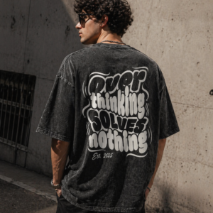 Men’s Oversized Graphic Printed T-Shirt | Vintage Acid Wash Cotton Tee | Streetwear Back Print Casual T-Shirt for Men