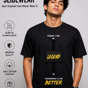 SlideWear™ Adjustable Mood T-Shirt – Interactive Sliding Patch Tee | Change Your Mood Instantly